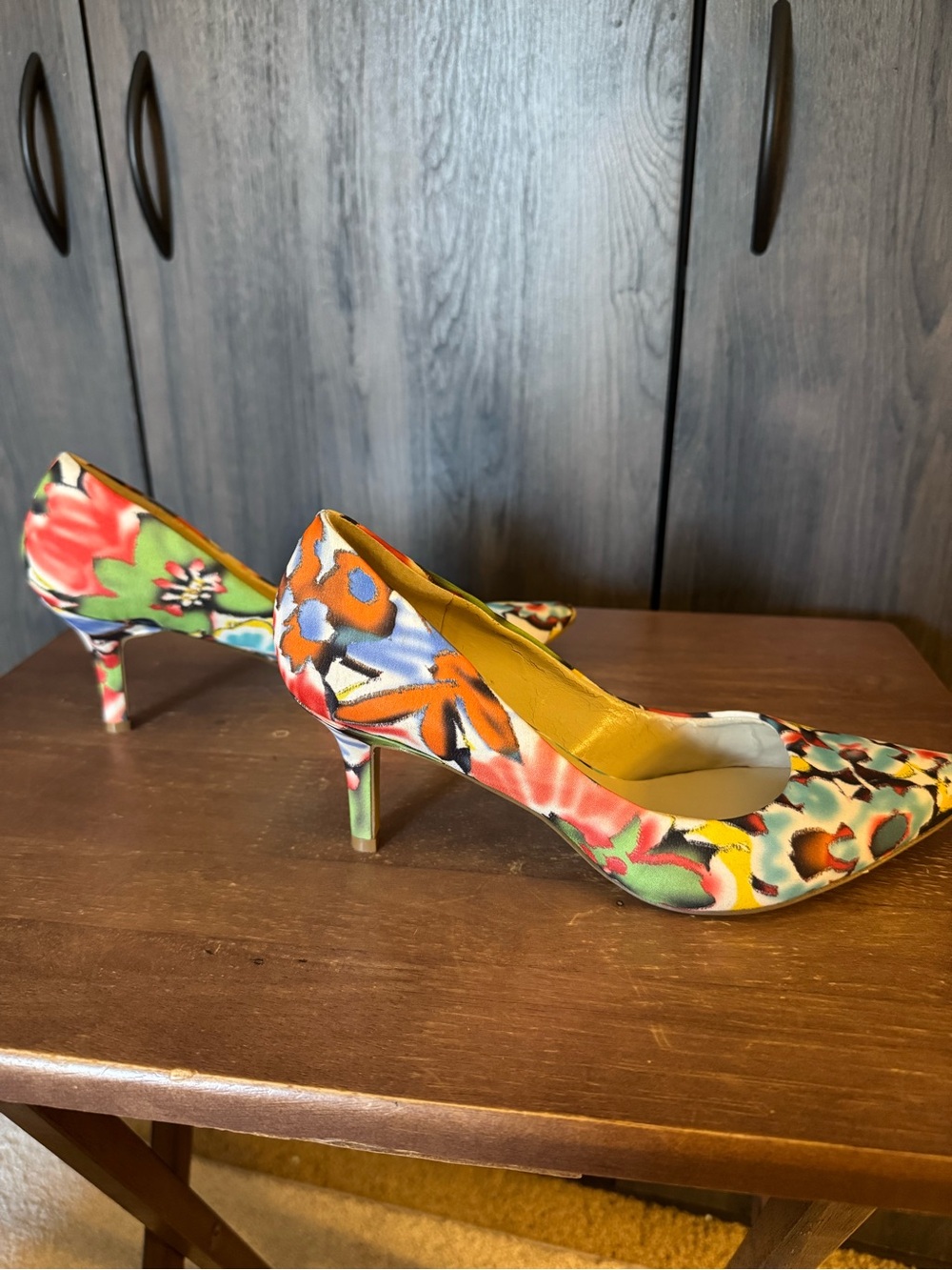 Nine West Multicolor Floral Pointed Toe Heels